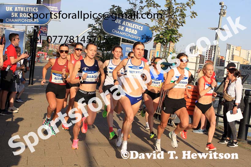 The 2023 UK Athletics Womens 5k Road Race Champs., Newcastle Quayside.  Photo: David T. Hewitson/Sports for All Pics
